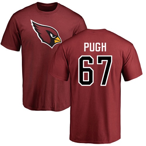 Arizona Cardinals Men Maroon Justin Pugh Name And Number Logo NFL Football #67 T Shirt